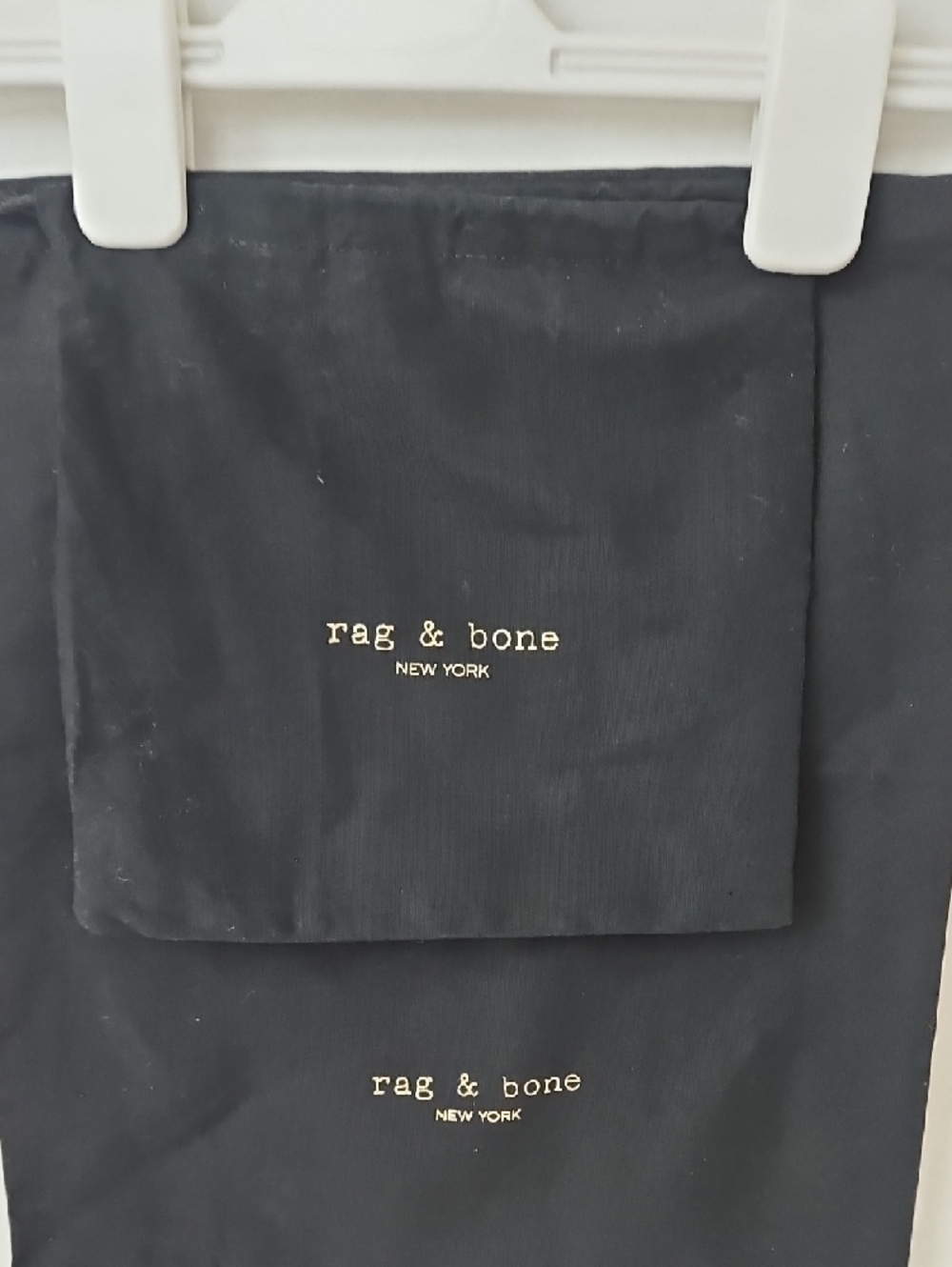 rag & bone Black Gold Text Dust Travel Accessories Bags Set of 2